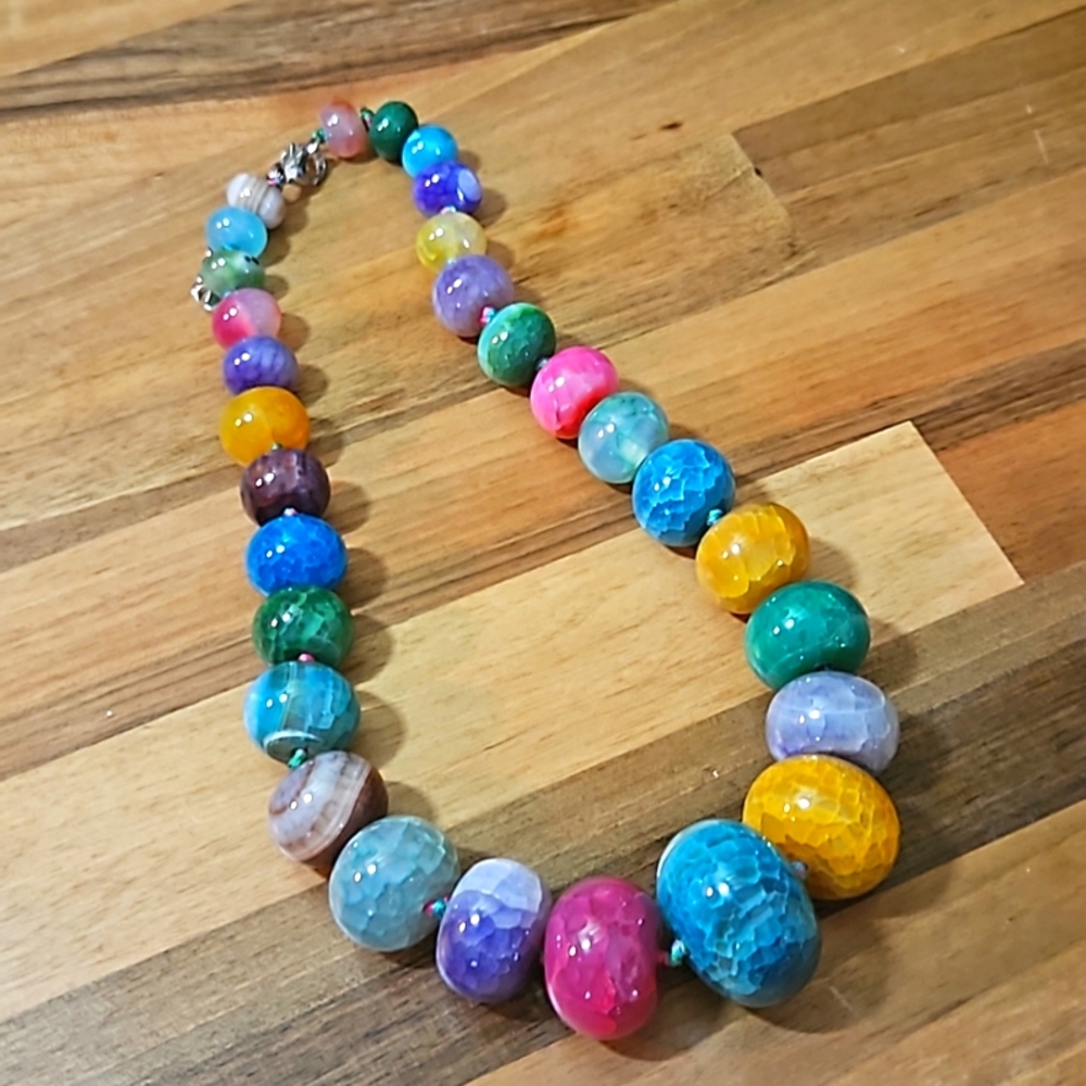 Multi-colored Stone Necklace with Good Weight